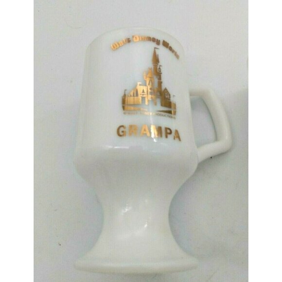 Vintage Walt Disney World GRAMMA GRAMPA Milk Glass Mugs Drinking Mugs - Picture 5 of 10